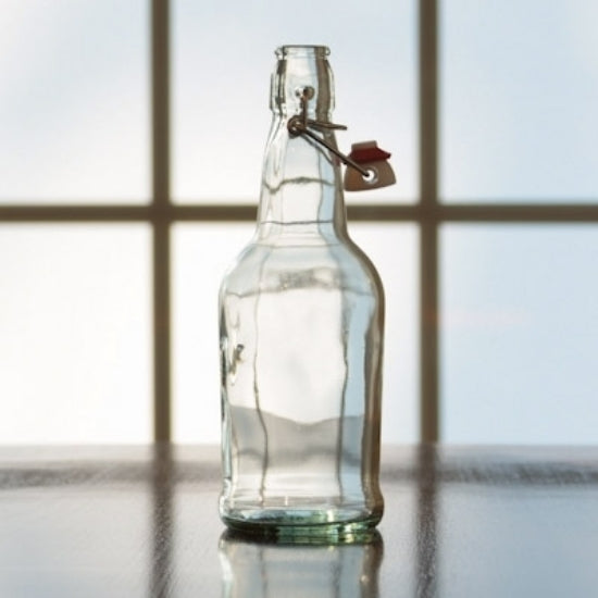 16 OZ. CLEAR FLIP-TOP BOTTLES WITH CAPS INCLUDED, 12/CASE