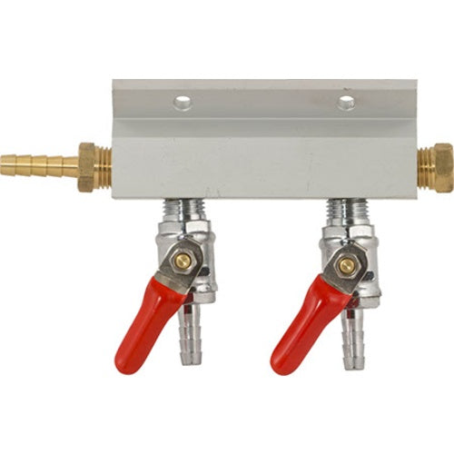 2 Way 1/4" Aluminum Gas Manifold