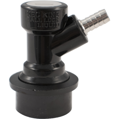 BLACK LIQUID DISCONNECT WITH 1/4" BARB FOR BALL LOCK KEG