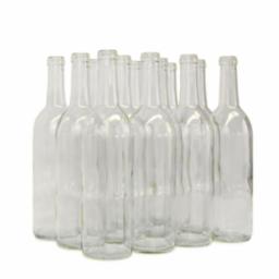 750 ml Clear Bordeaux flat bottom bottles 12/case
