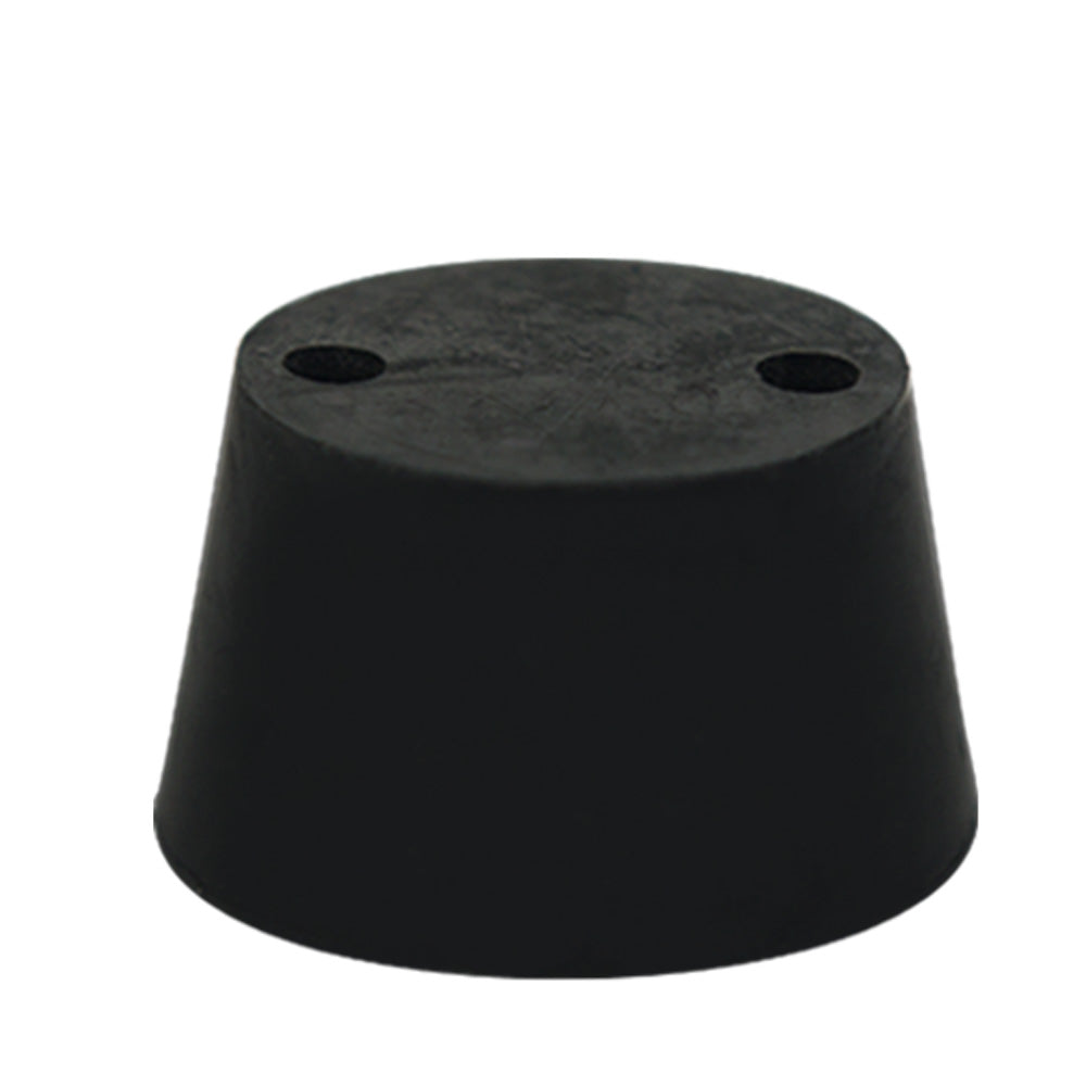 #8 DRILLED BLACK RUBBER STOPPER-TWO HOLE