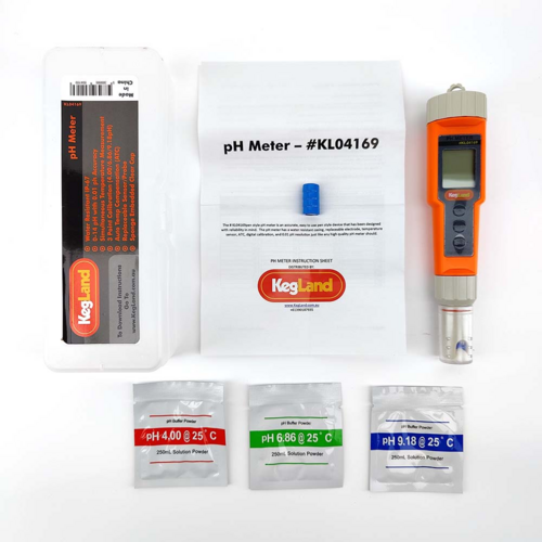 pH Meter | Digital Display | Automatic Temperature Compensation | 0.01 Resolution | Buffer Solution Included