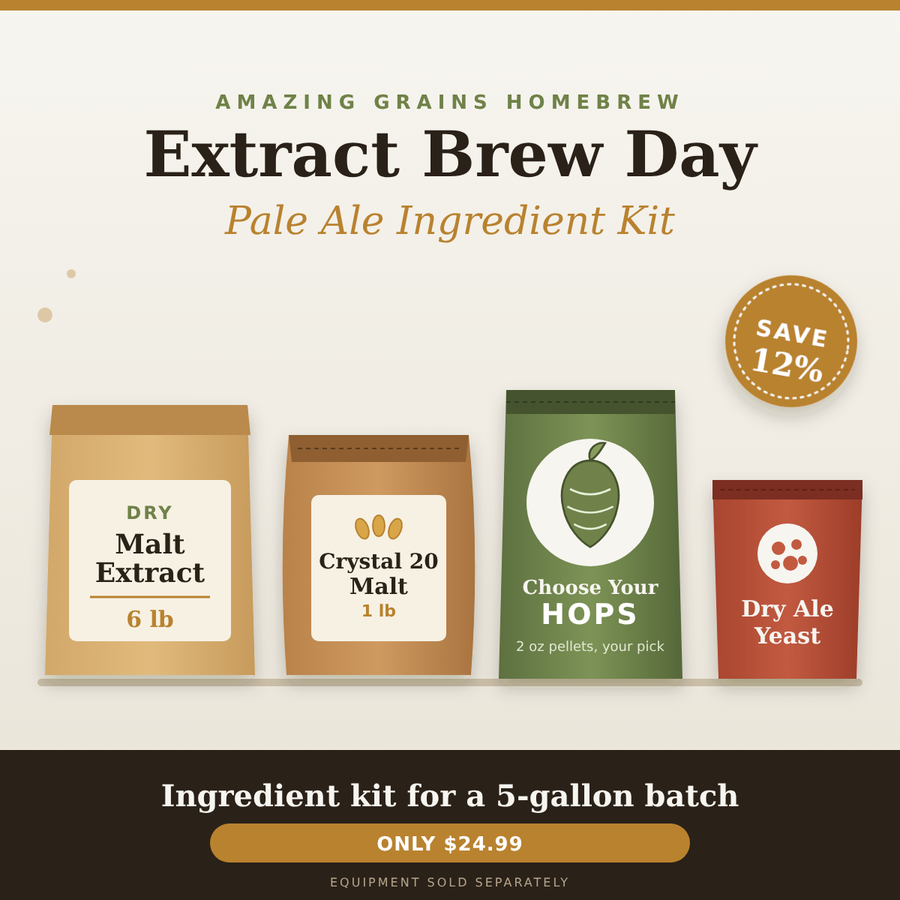 Extract Brew Day Pale Ale ingredient kit