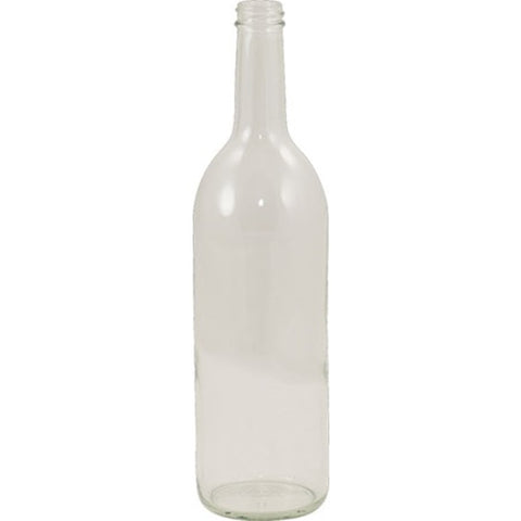 750 mL Clear Bordeaux Wine Bottles, Flat Bottom Screw Top - Case of 12