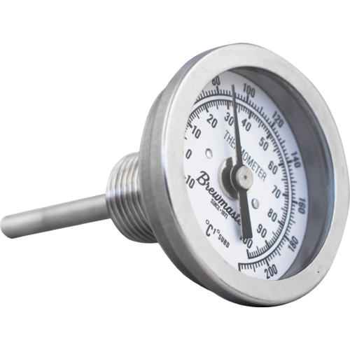 1/2" MPT Dial Thermometer for Kettles - 2 in. Face