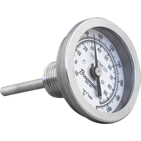 1/2" MPT Dial Thermometer for Kettles - 2 in. Face