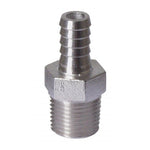 Stainless - 1/2 in. MPT x 3/8 in. Barb (1/4 in. ID)