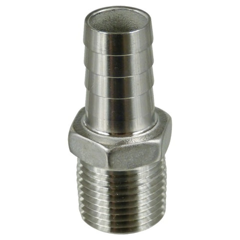 Stainless - 1/2 in. MPT x 5/8 in. Barb (1/2 in. ID)